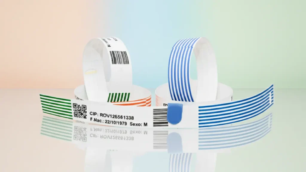 Variedad de pulseras identificacion adulto 20 hospitales con clips de colores
