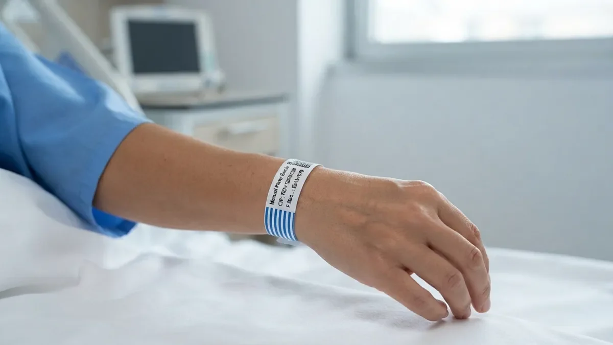 Verificación de datos inequívocos del paciente con código de barras y NHC en pulsera térmica